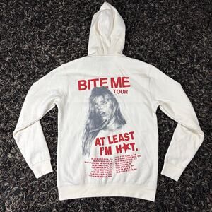 Official 2025 Renee Rapp Bite Me Tour Zip Up‎ Hoodie Stars Cream Sz Small New
